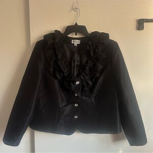 Sophisticated Black Ruffled Blazer